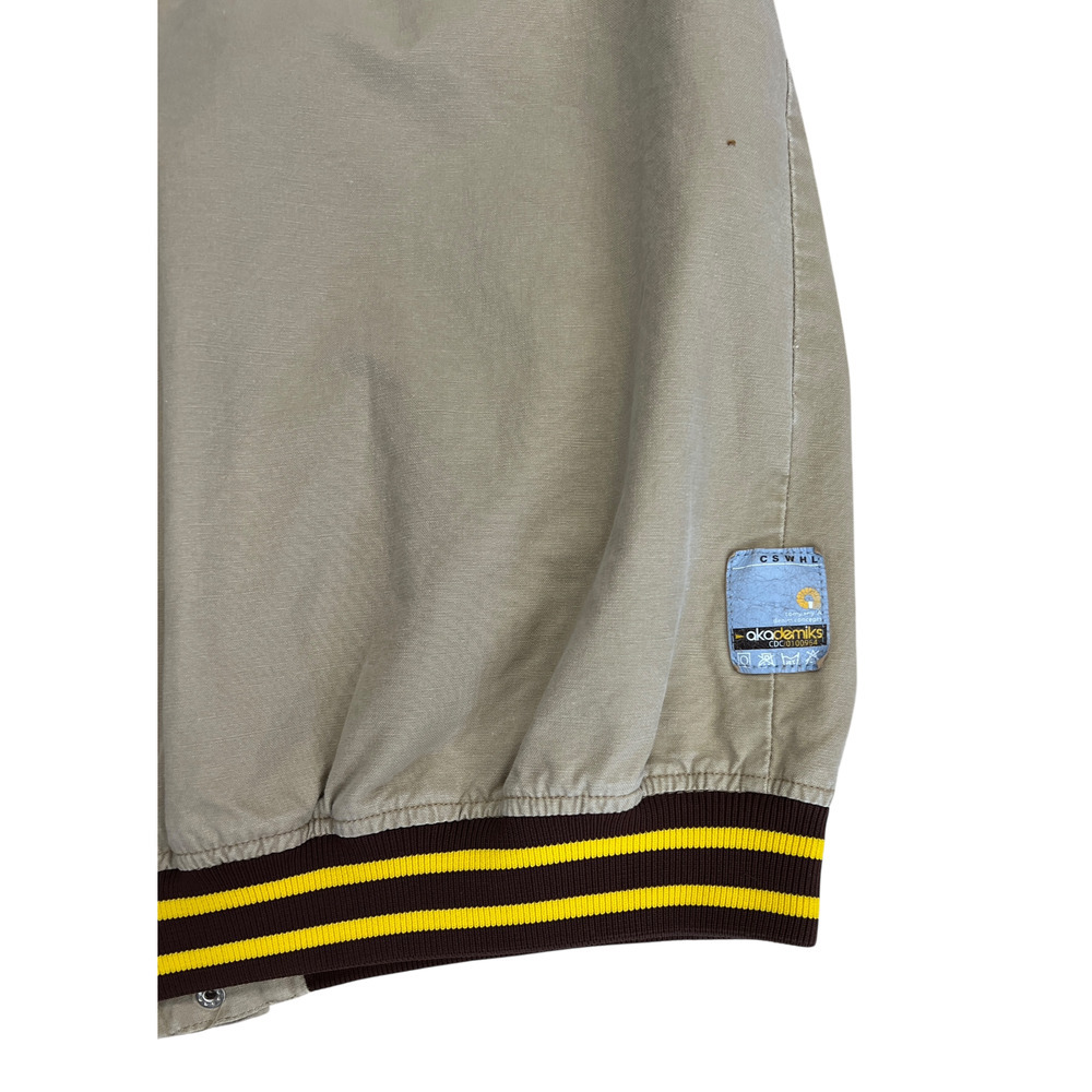 Akademiks Bomber Jacket Men's XXXL Black Hornets Beige Retro Street wear Vintage - Picture 6 of 14